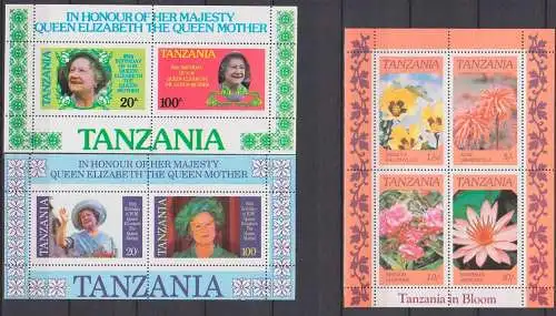 Tanzania Tansania Queen Elibath zwei Blöcke **, in Honour on her majesty and the Queen mother, bloom Oleander