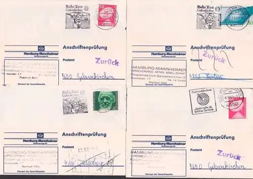 Gelsenkirchen MWSt. "bietet mehr als schöne Sprüche", Ruhr Zoo, 4 Karten Anschriftenprüfung 1981, Energieforschung