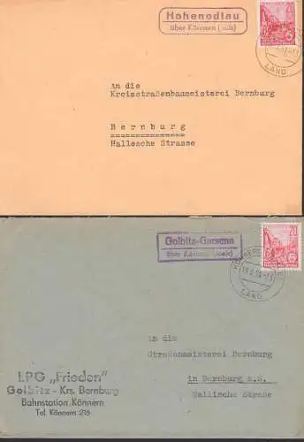 Könnern (Saale) Land zwei PSSt. Hohenedlau 6.7.61 und Golbitz-Garsena 19.3.59