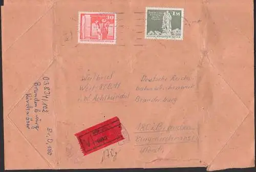 Jena Wertbrief lu. Absenderstempel  Carl Zeiss