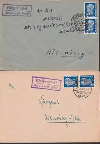 Wolperndorf über Altenburg (Thüringen) bzw. über Altenbureg (Bz Leipzig) Altenburger Land mit 12 Pf. W. Pieck(2)