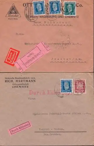 Perfin OMC Eil-Brief mit Bahnpostst. Berlin-Dresden, SMF Sächsische Maschinenfabrik Eil-Bf Chemnitz, vem. R. Hartmann