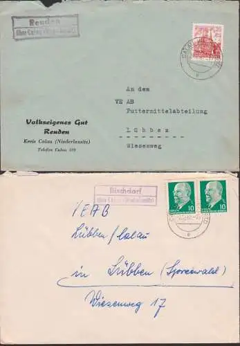 Reuden, Bischdorf je über Calau (Niederlausitz) PSSt. , Abs. VEG  bzw. Deutsche Reichsbahn Bahnhof Bischdorf