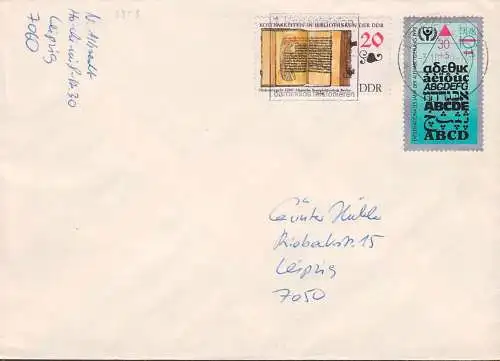 ABC-Marke MWSt. Leipzig  DDR. 3353, Jahr der Alphabetisierung , 1. Kartentelefon