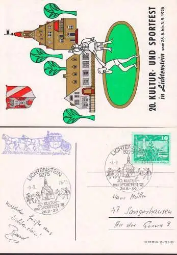 Sonderbeförderung Post Kutschenfahrt Lichtenstein Hohnstein 1978 Deutschland Germany east Postkutsche Ak col.