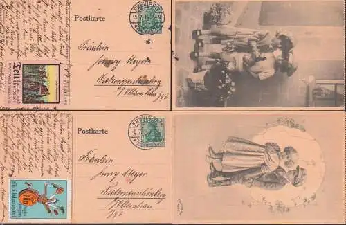 Freiberg Cinderella, Vignetten zwei Karten Pilo Schuhputzmittel, Tell Cacao und Chokolade Basteibrücke Sächs. Schweiz