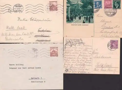 Böhmen und Mähren vier Belege dabei Bildpostkarte Marienbad, AK (mittig gebrochen) Vorläufer DR 2.4.39