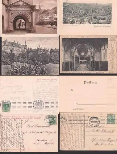 Chemnitz Anstaltskirche Altendorf, Kaisrplatz, Judith-Lukretia-Portal, vier Ak