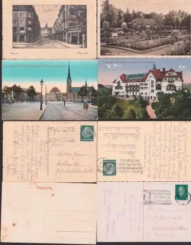 Chemnitz Zimmermann`sche Sanatorium, Rosarium, Königstraße, Köni Albert Museum Petrikirche vier Ak