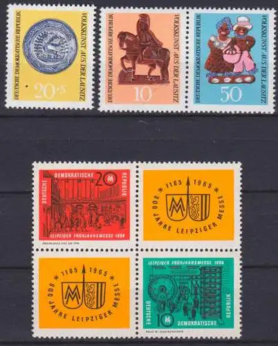 Leipzig 800 Jahre Messe MM **  DDR Mi. 1012/3, 1521/2 Volkskunst Lausitz