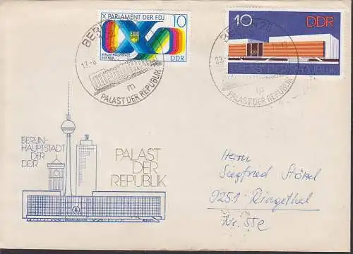 Berlin Palast der Republik SSt. 17.6.76 auf Schmuckbrief Berlin Hauptstadt der DDR