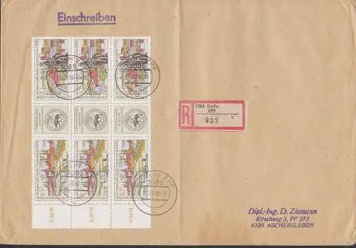 Briefmarkenusstellung Berlin Hauptstadt der DDR, R-Brief 3030/31,  portogenau
