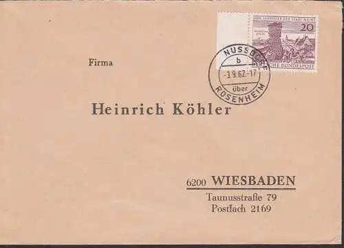 Nussdorf über Rosenheim  3.9.62 - aptiert -