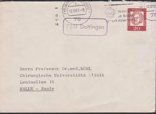 Dottingen PSSt. und MWSt. Freiburg Breisgau 12.12.62