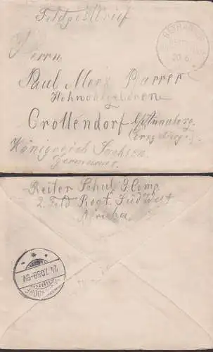 Bethanien Deutsch-Südwestafrika, Feldpostbrief 20.6.05 nach Crottendof bei Annaberg
