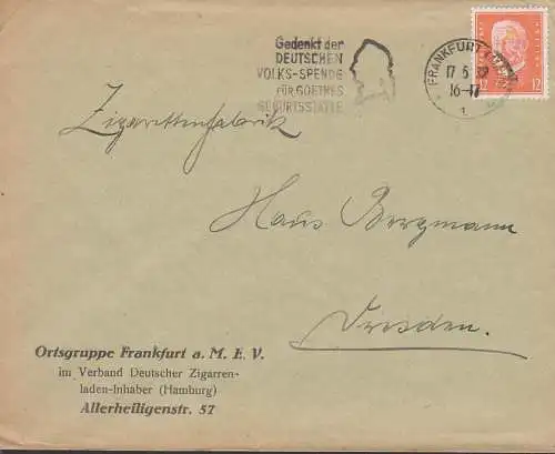 Frankfurt (Main) PFSt. Gedenkt der Deutschen Volks-Spende für Goethes Geburtsstätte, 17.5.32