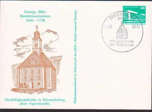 George Bär Schmiedeberg, Kirche Baumeister der Frauenkirche Dresden DDR GA PP 17 /27, SSt. 16.3.88