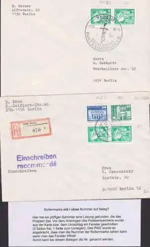 Rollenmarken 1947R(0070), 1948R(0560) R-Bf mit Einl.-Schein, OrtsBf SoSt. Berlin Papst Johannes Paul II., 1947R(085)