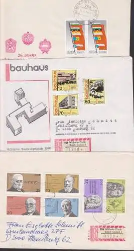 Wilhelm-Pieck-Stadt Guben, 3 Briefe nach der BRD dabei zwei R-Bfe