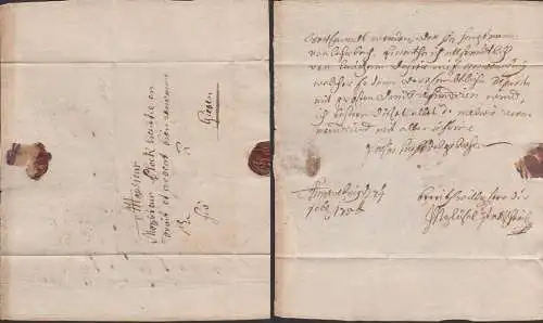 Altbrief 1775 nach Giesen, Botenbrief