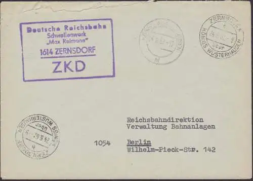 Zernsdorf über Königs Wusterhausen, R5 ZKD-St. Deutsche Reichsbahn Schwellenwerk "Max Reimann" 24.6.67