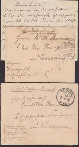 Ballenstedt, Güsten zwei Soldatenbriefe von 1892 nach Dessau - Eigene Angelegenheiten des Empfängers,, dabei 1* Inhalt