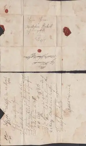 Mutzschen Schreiben vom 7. April 1824 nach Leipzig auf Büttenpaier