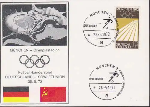 München SoSt. Fußball - Länderspiel Deutschland - Sowjetunion 26.5.72, Abb.  Olympiastaion