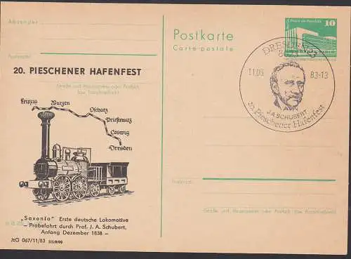 Dresden SoSt. 20 Pieschener Hafenfest Abb. Saxonia Probefahrt Leipzig - Dresden durch Prof. J. A. Schubert, GA