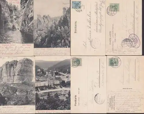 Schramm-Steine, Domwächter, Edmundsklamm, Elbe, Dampfer Bohemia, dabei K1 Rosendorf mit österr. Frankatur