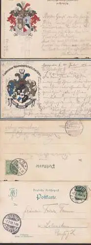 Leipzig Verein deutscher Studenten, Akademischer Naturwissenschaftlicher Verein, je Wappen von 1900 bzw, 1898