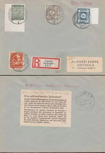 Coswig Postmeistertrennung, R-Brief Kat. 48 DI (Kempe-Brief, da ist eine eine Prüfung nicht notwendig!)