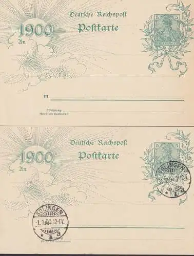 Jubiläumskarte ungbraucht und gest. Solingen 31.12.99 1900- Jahrhundertkarte