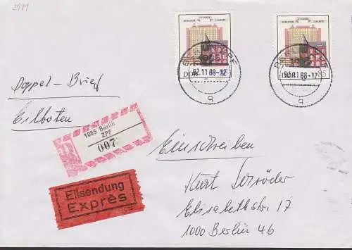 Berlin 275 Jahre Charite 85 Pf.  Berlin 2.11.88 rs. Eingangsstempel Kat. 2981(2)