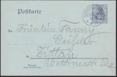 Zittau Ausstellung 1902, SoSt. 25.6.1902 auf 2 Pf. Ganzsache