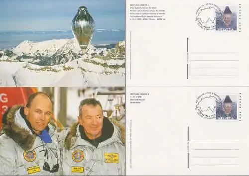 Breitling Orbiter 3 erste Ballonfahrt um die Welt, Schweiz Helvetia Brian Jonas, Bertrand Piccard