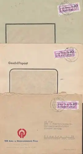 Pirna 3 ZKD-Bfe mit Kreisaufdruck 1311, Auto- u. Motorradelektrik Copitz, CYKLOB Sägewerksmaschinen, Kunstseidenwerk