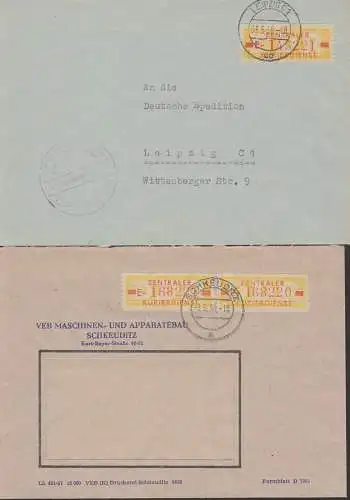 ZKD-Briefe 18I E(2) und F Ortsbrief Leipzig 3.5.58, Fernbrief Schkeuditz 3.6.58 Landmaschinen- u. Apparatebau