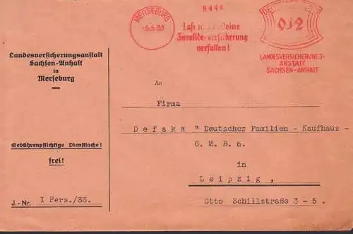 Merseburg, DR AFS 5.5.33 Landesversicherungsanstalt Sachsen-Anhalt in M, Invaladienversicherungerseburg