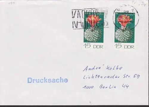 Kakteen 15 Pf. DDR 1924(2) Drucksache über 20 g, MWSt. Gera 7.12.89, Sukulenden