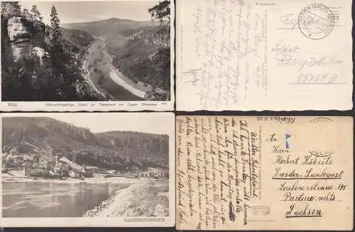 Niedergrund an der Elbe Dolní Žleb,  je Photokarte von Hahn Dresden Nr. 1290, 1278