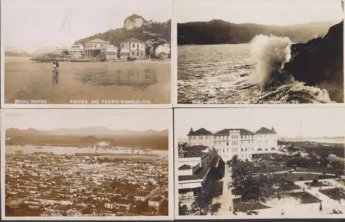 Brasil Santos 4 Photokarten, unused, regreo das pedras, Panorama, Brasilien