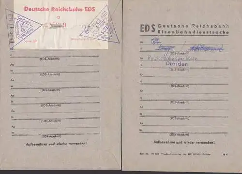 EDS Dienstsache Deutsche Reichsbahn Umschlag mit Verschluss-Streifen und 3eckige St. Bf Penig