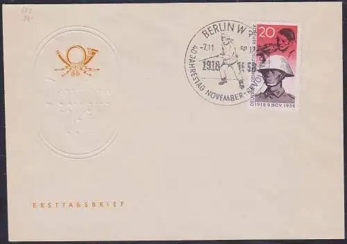 Matrosenstempel Berlin W8 7.11.58, FDC auf neutralem Ersttagssbrief DDR 622