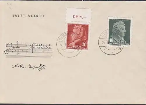 Wolfgang Amadeus  Mozart, DDR 510/11 , OSt. Olbernhau
