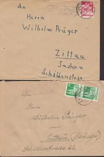 Brandlecht über Salzbergen, zwei Briefe mit Poststellenst. 16.2. bzw. 21.2.49 nach Zittau (Sachsen)