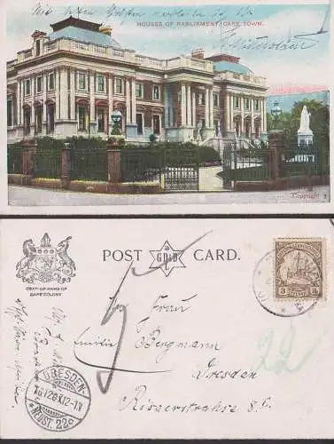 WARMP  houses of parlament care Town Ak, 3 Pfg. Kaiseryacht 1907