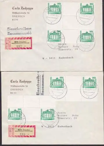 Brandenburger Tor Herzstück HZ21 auf R-Brief portogenau bzw. mit Zwischenfeld