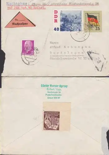 Vignette 1. Int. Briefmarkenschau der Messestadt 1960,  Nachnahme-Bf mit Titow und W. Ulbricht