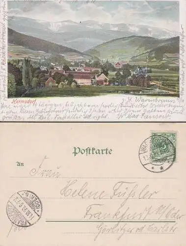 Hermsdorf Warmbrunn 13.10.1899, Cieplice Śląskie-Zdrój Ortsansicht